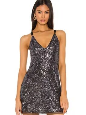 NWT Intimately Free People Gold Rush Sequin Mini Dress Medium Glam Party